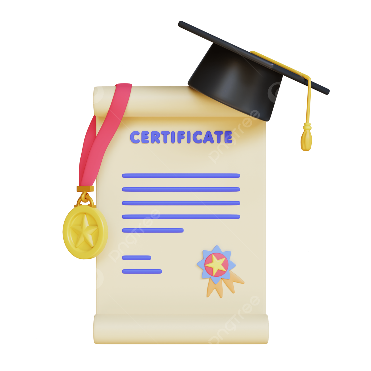 Certificate icon showing a ribbon badge representing professional certifications and achievements